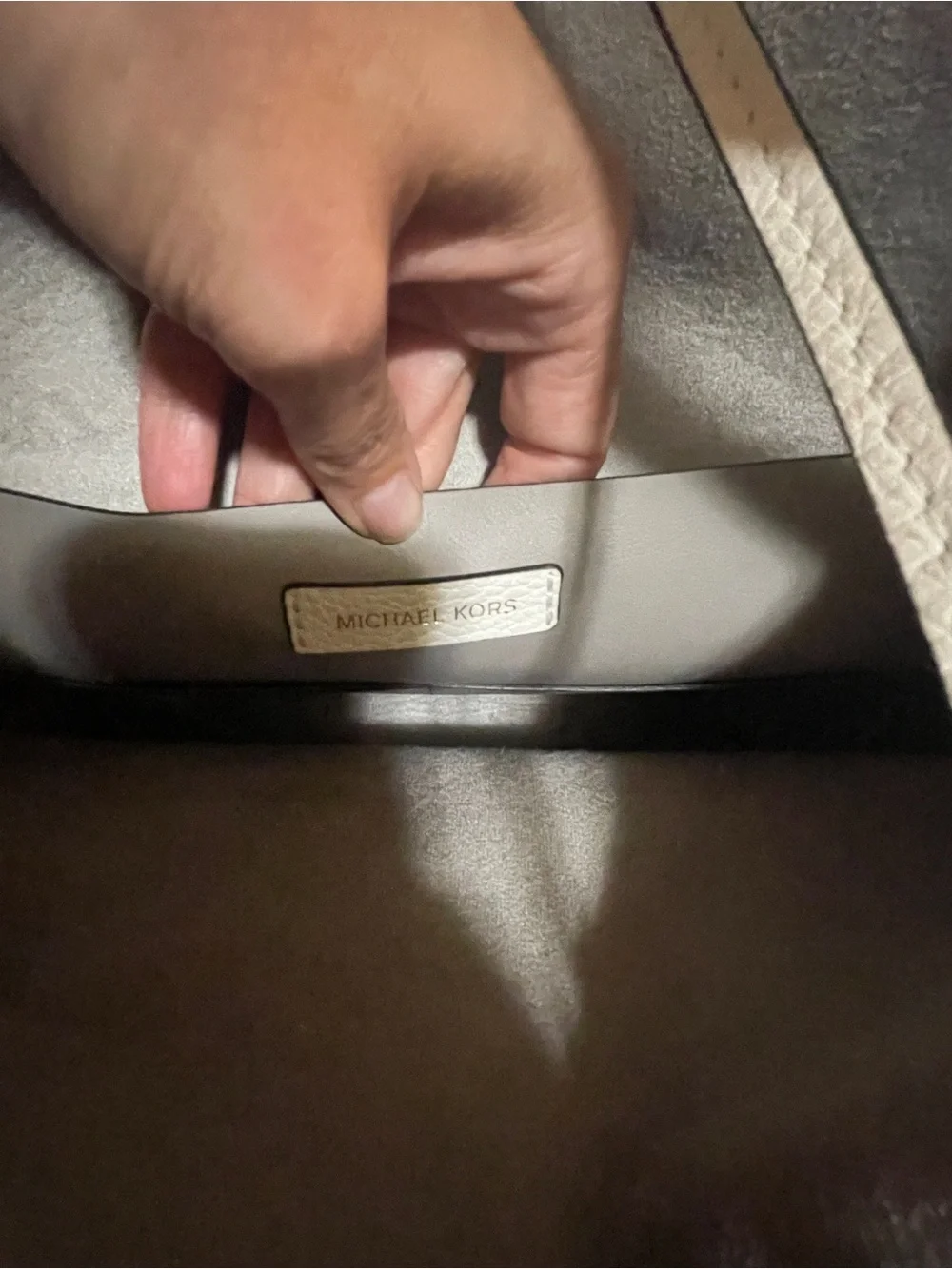 Michael Kors White Pebbled Leather Shoulder Bag